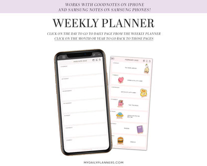 2026/2027 Digital Phone Planners Set for iPhone and Samsung - Goodnotes and Samsung Notes compatible