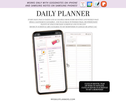 2026/2027 Digital Phone Planners Set for iPhone and Samsung - Goodnotes and Samsung Notes compatible