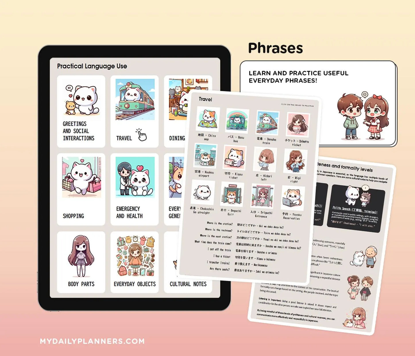 Beginner Japanese Digital Textbook - Learn JLPT N5 Kanji, Hiragana, Katakana, Grammar - for Android and Apple tablets