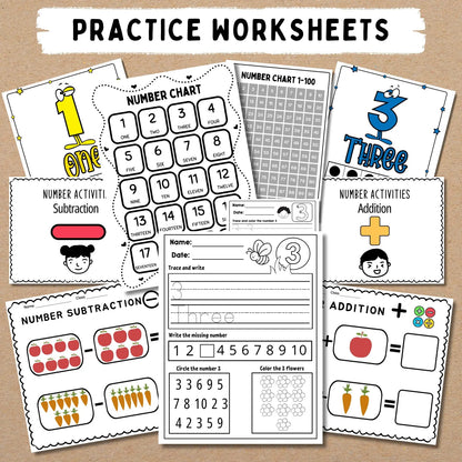 Preschool Kindergarten learning BUNDLE | +600 Pages | PRINTABLE Worksheets | Alphabet, Dot To Dot, Tracing, Coloring, Sight Words