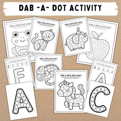 Preschool Kindergarten learning BUNDLE | +600 Pages | PRINTABLE Worksheets | Alphabet, Dot To Dot, Tracing, Coloring, Sight Words