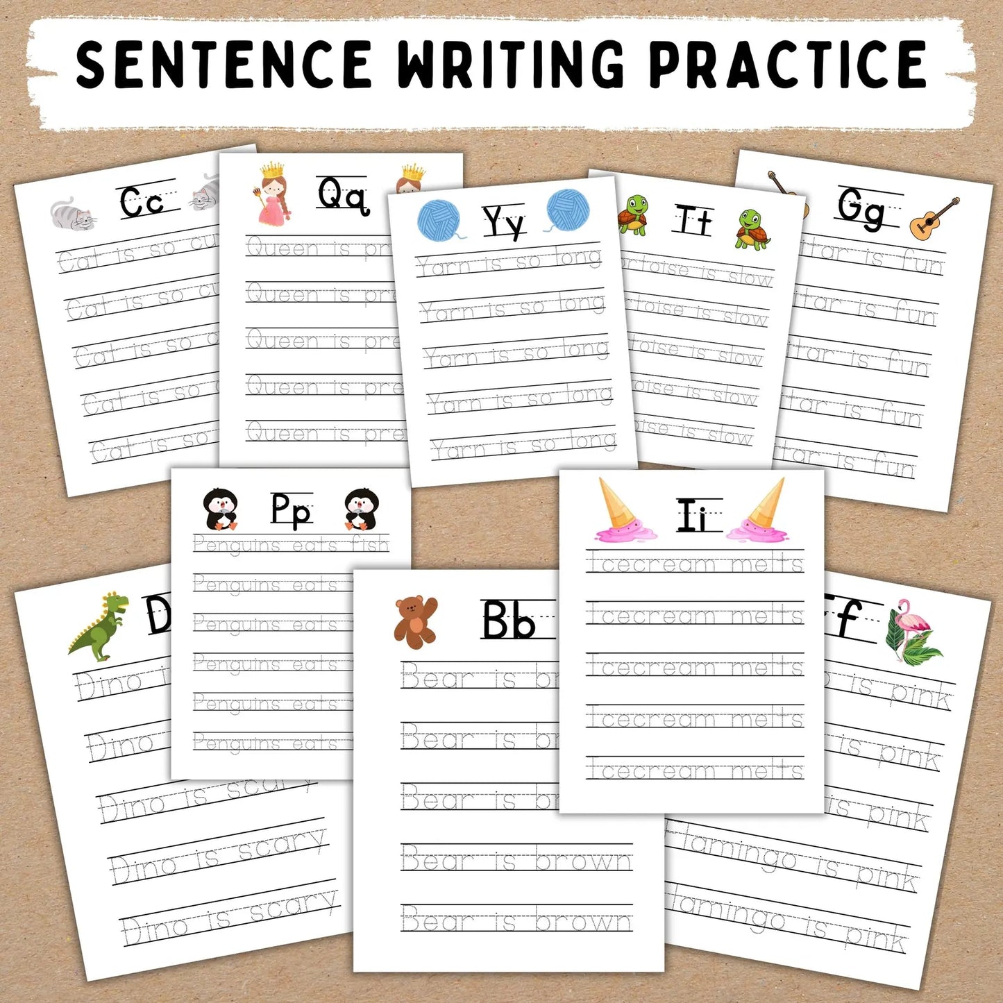 Preschool Kindergarten learning BUNDLE | +600 Pages | PRINTABLE Worksheets | Alphabet, Dot To Dot, Tracing, Coloring, Sight Words