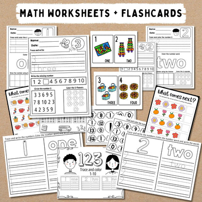 Preschool Kindergarten learning BUNDLE | +600 Pages | PRINTABLE Worksheets | Alphabet, Dot To Dot, Tracing, Coloring, Sight Words