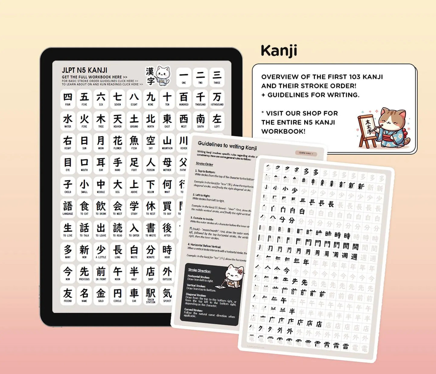 Beginner Japanese Digital Textbook - Learn JLPT N5 Kanji, Hiragana, Katakana, Grammar - for Android and Apple tablets
